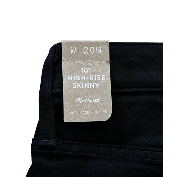 Madewell Women's Jeans 10" High Rise Skinny Black Plus Size 20W Magic Pockets - Picture 7 of 14